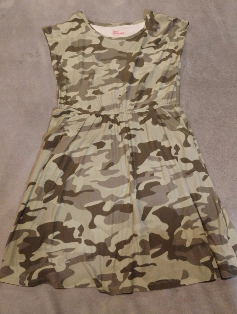 Epic Threads Girls Camo Print Short Sleeve Dress with Pockets - Size XL (14/16)